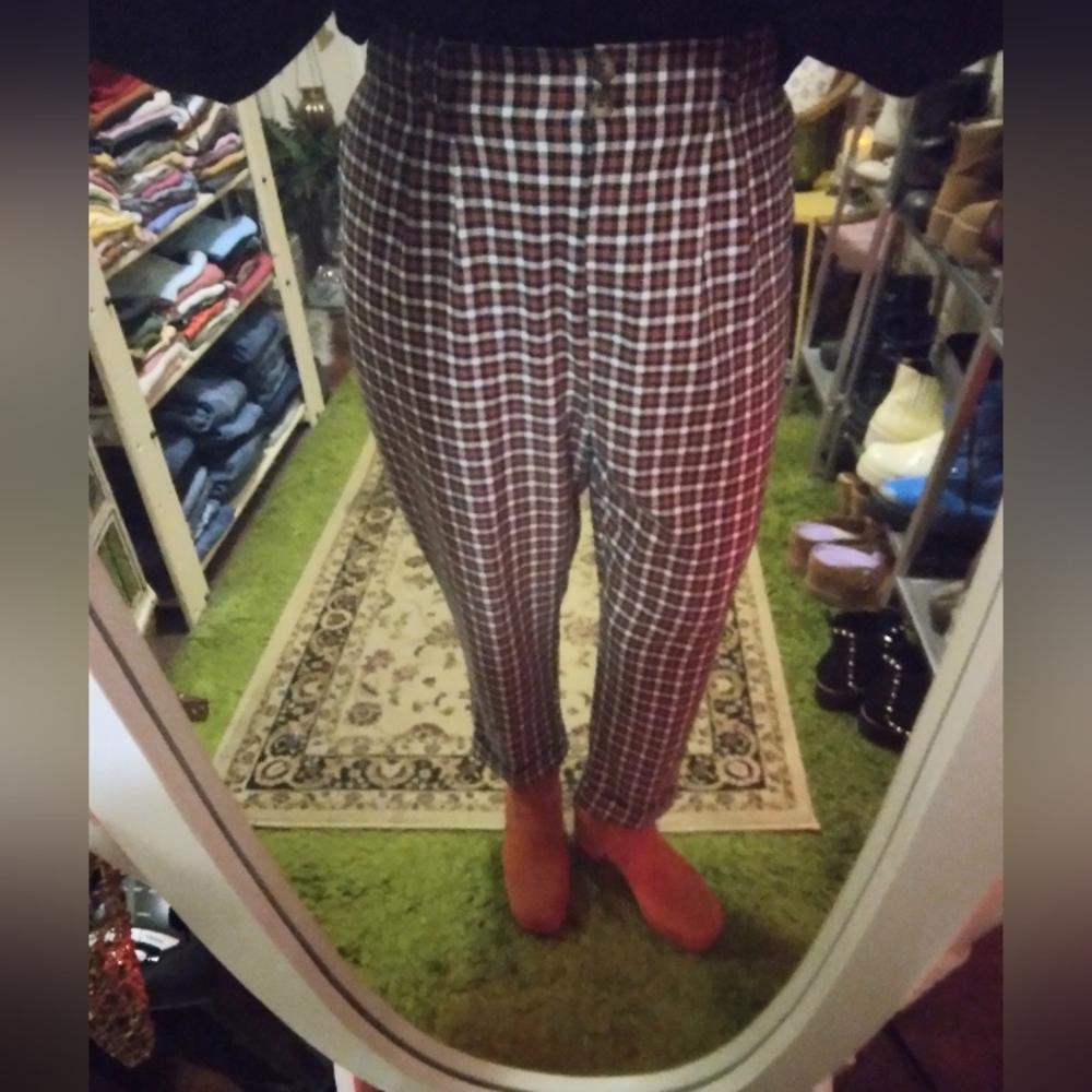 Topshop Tapered Checked Pant